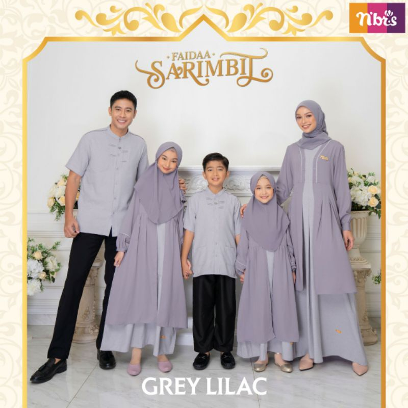 NIBRAS SARIMBIT 2023 FAIDAA READY WARNA LILAC (KOKO AYAH / GAMIS IBU / KOKO ANAK / GAMIS ANAK)