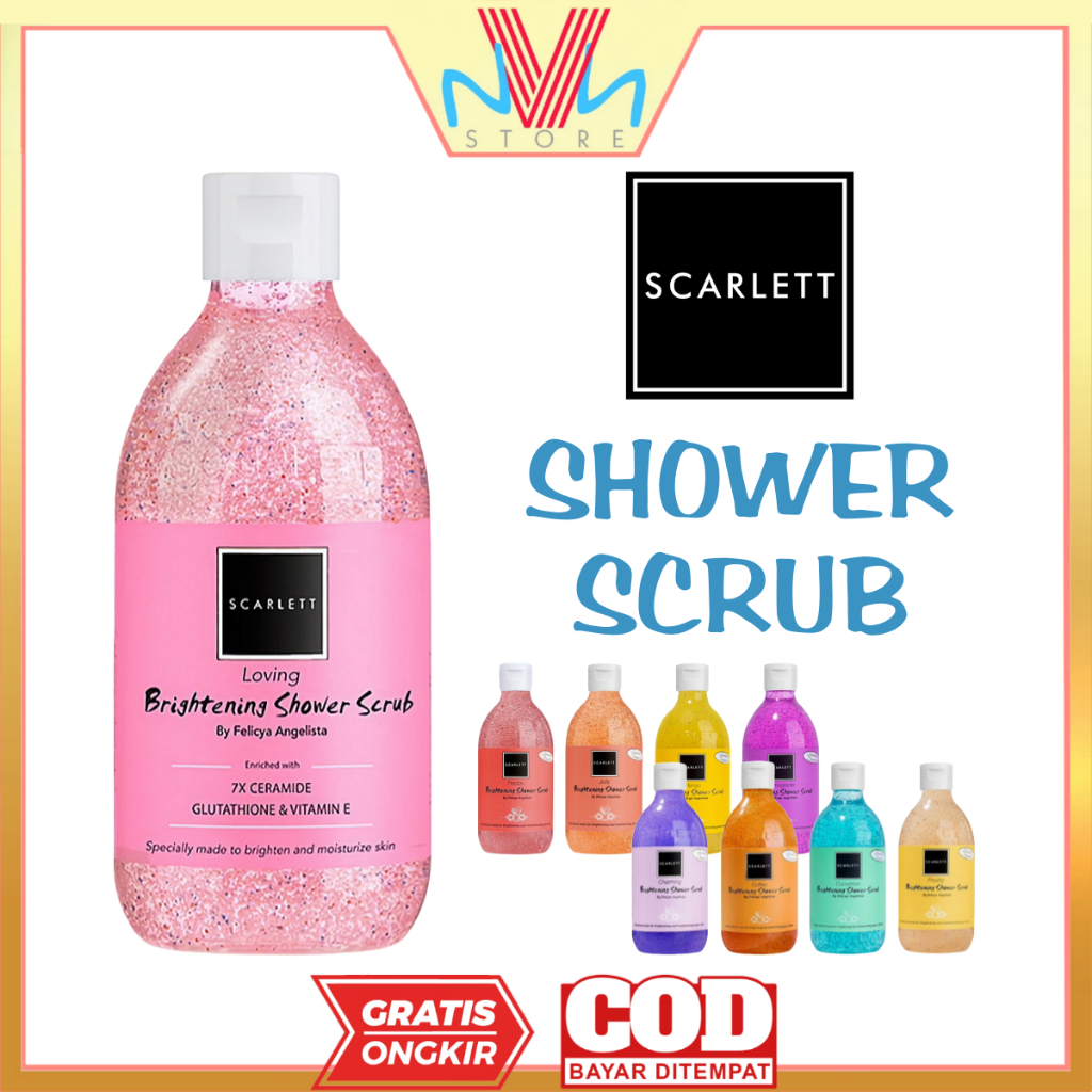 SCARLETT WHITENING SHOWER SCRUB - SHOWER SCRUB SCARLETT - SCARLETT SHOWER SCRUB - SABUN MANDI - BODY WASH