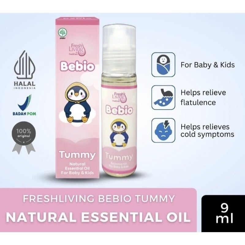 ♥BabyYank♥ BEBIO Baby Oil Freshliving Essential Oil 9ml (Flu Pilek Batuk Gatal Perut Kembung Bayi Anak) For Baby &amp; Kids - Minyak Aromatherapy Untuk Bayi