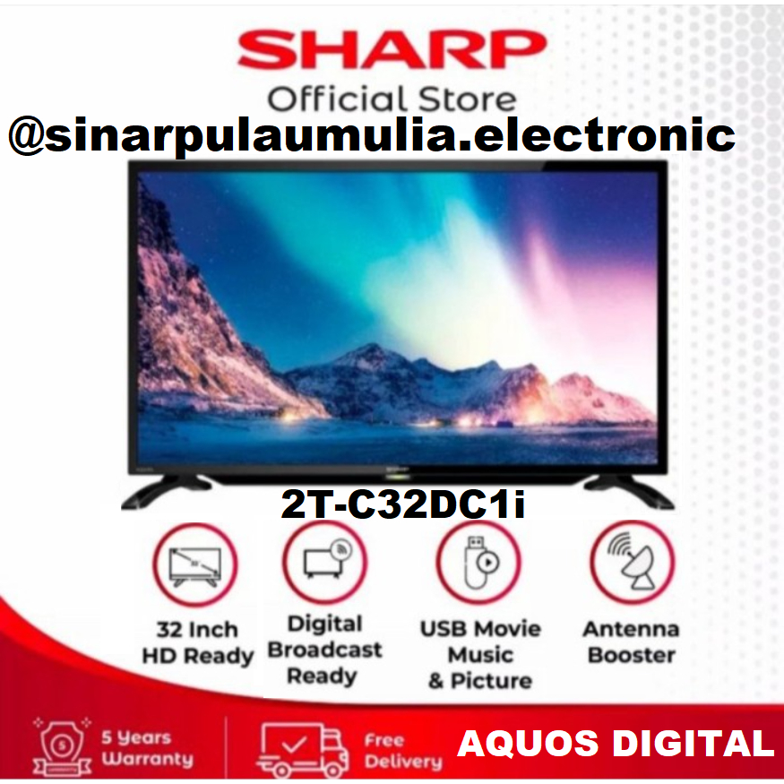 Sharp LED TV 32 Inch Digital - 2T-C32DC1i / 2T C 32 DC 1i / 2TC32DC1i / 2T C 32DC 1i