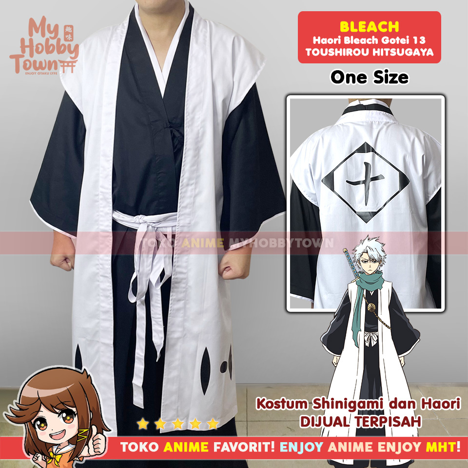 Jubah Haori Anime Bleach Gotei 13 Hitsugaya Toshiro 10 Kostum Cosplay