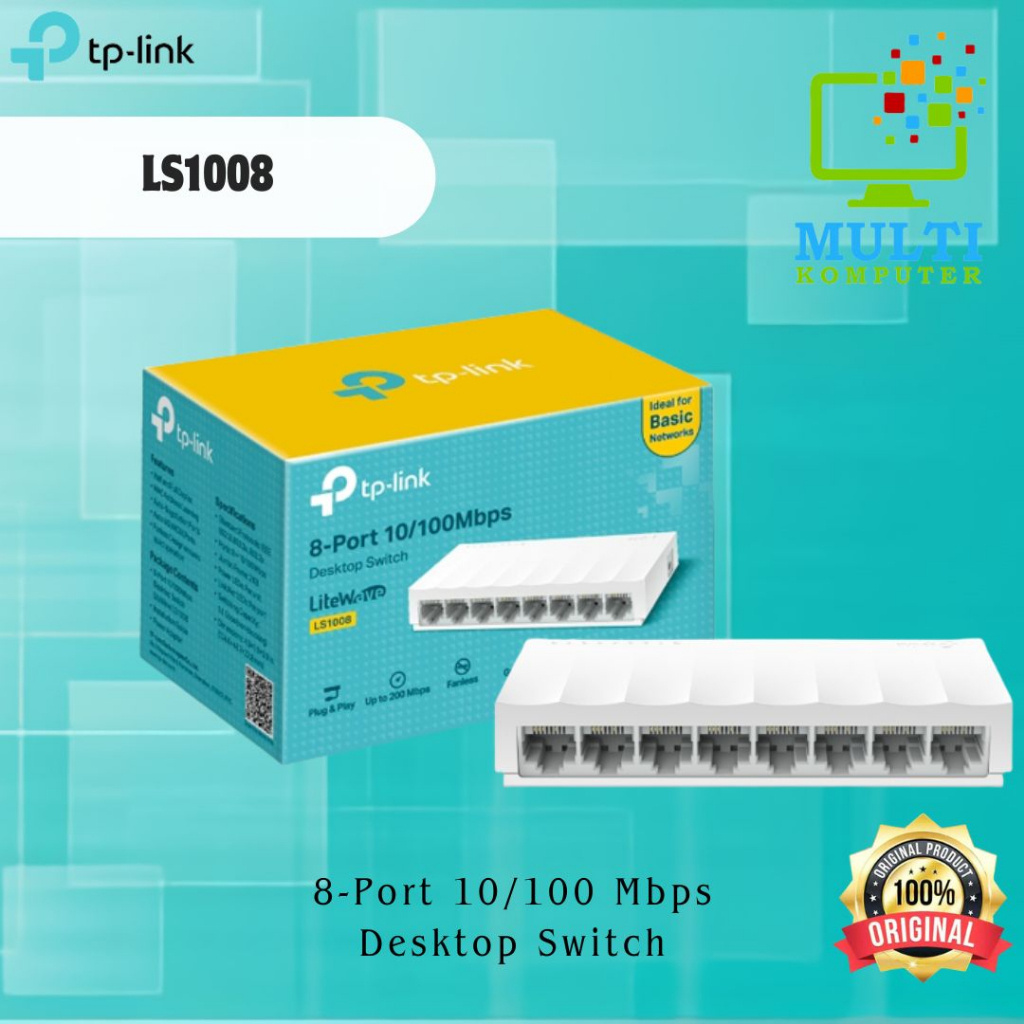 TP-LINK LS1008 SWITCH HUB 8 PORT 10/100Mbps Desktop -TPLINK LS 1008