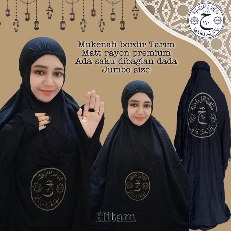 MUKENA TERUSAN JUMBO SIZE BORDIR TARIM RAYON
