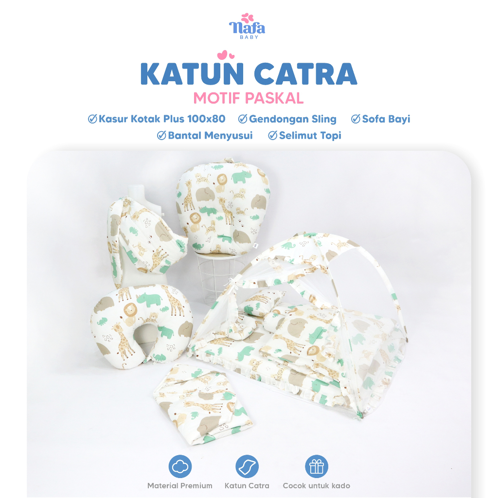 NAFA BABY - Deluxe  Package Include Kasur Kotak Plus | Gendongan | Bansui | Sofa Baby | Selimut Topi