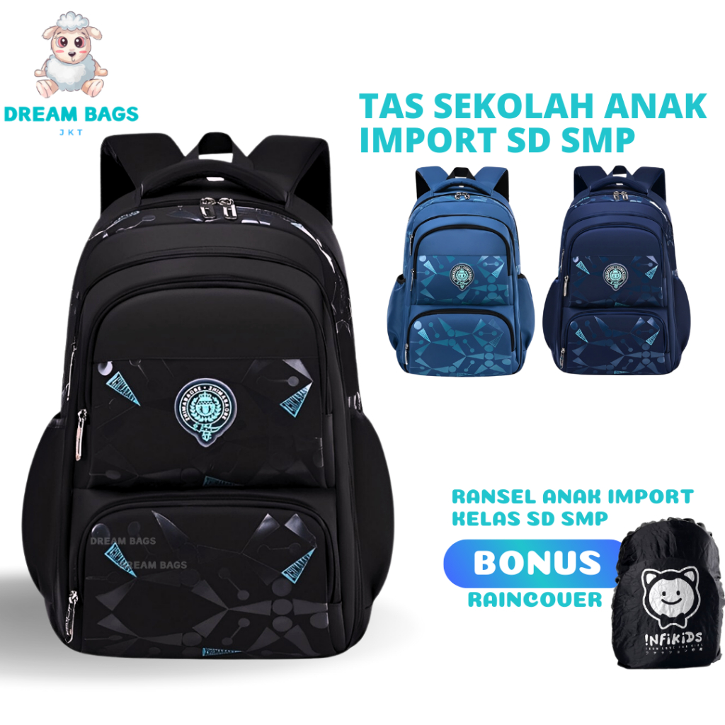 DREAM BAGS Tas Sekolah Anak Import SD SMP DB148 Ransel Anak Anti Air