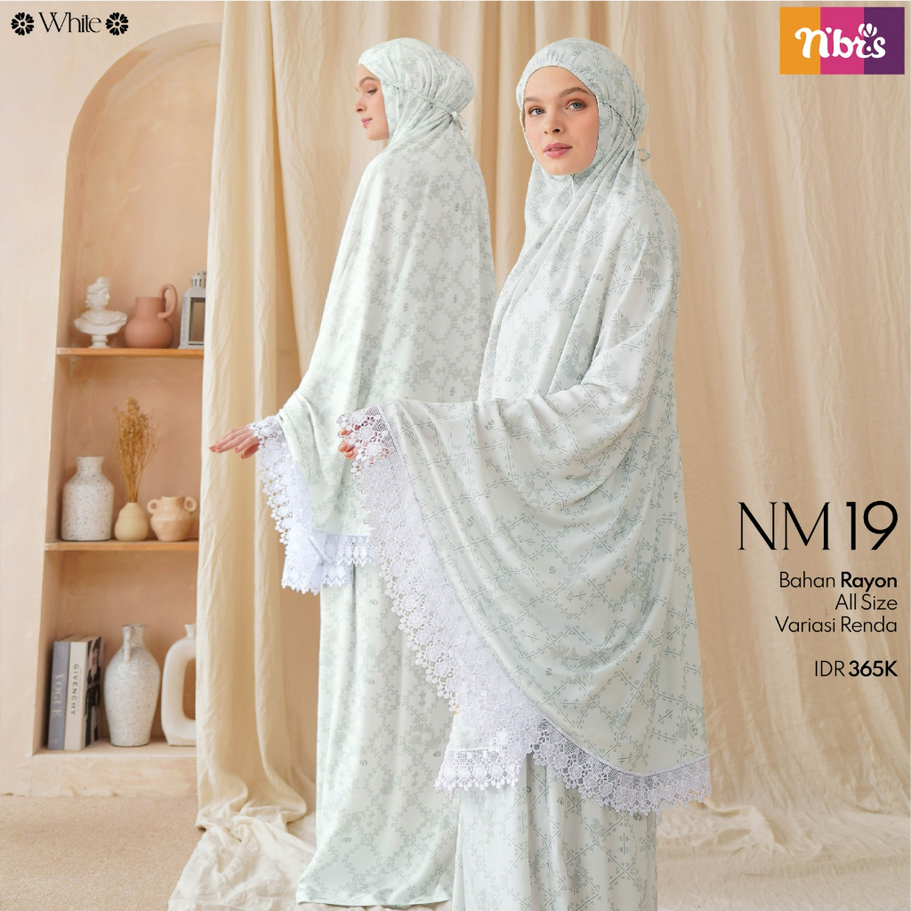 NIBRAS MUKENA DEWASA NM 019 BAHAN RAYON VARIASI RENDA SIMPLE DAN ELEGANT