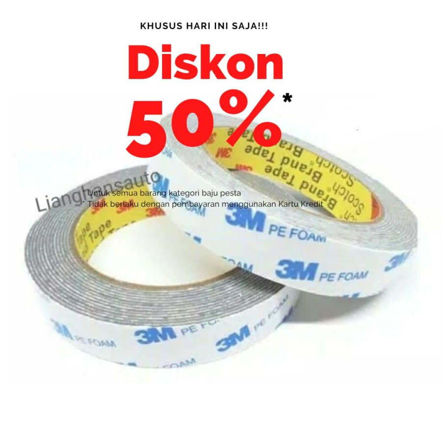 

DOBLE TAPE 3M PE FOAM ISOLASI BOLAK BALIK 20MM x 4.5 METER