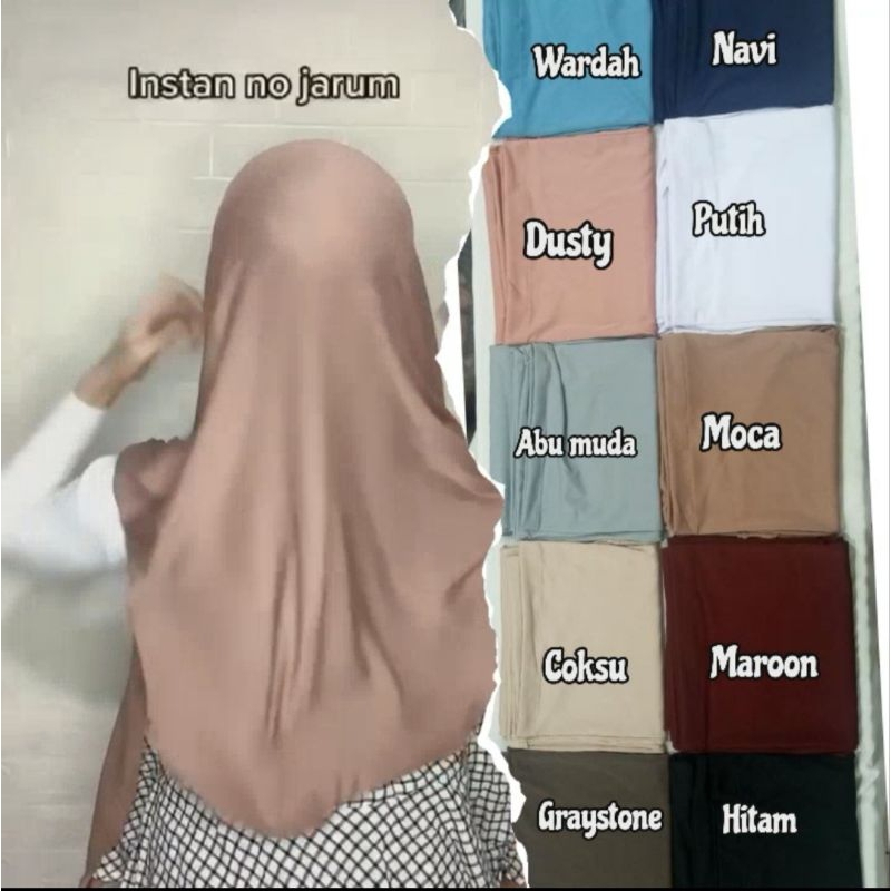 Pasmina Instan Oval Tanpa jarum, Jersey Super Nyaman