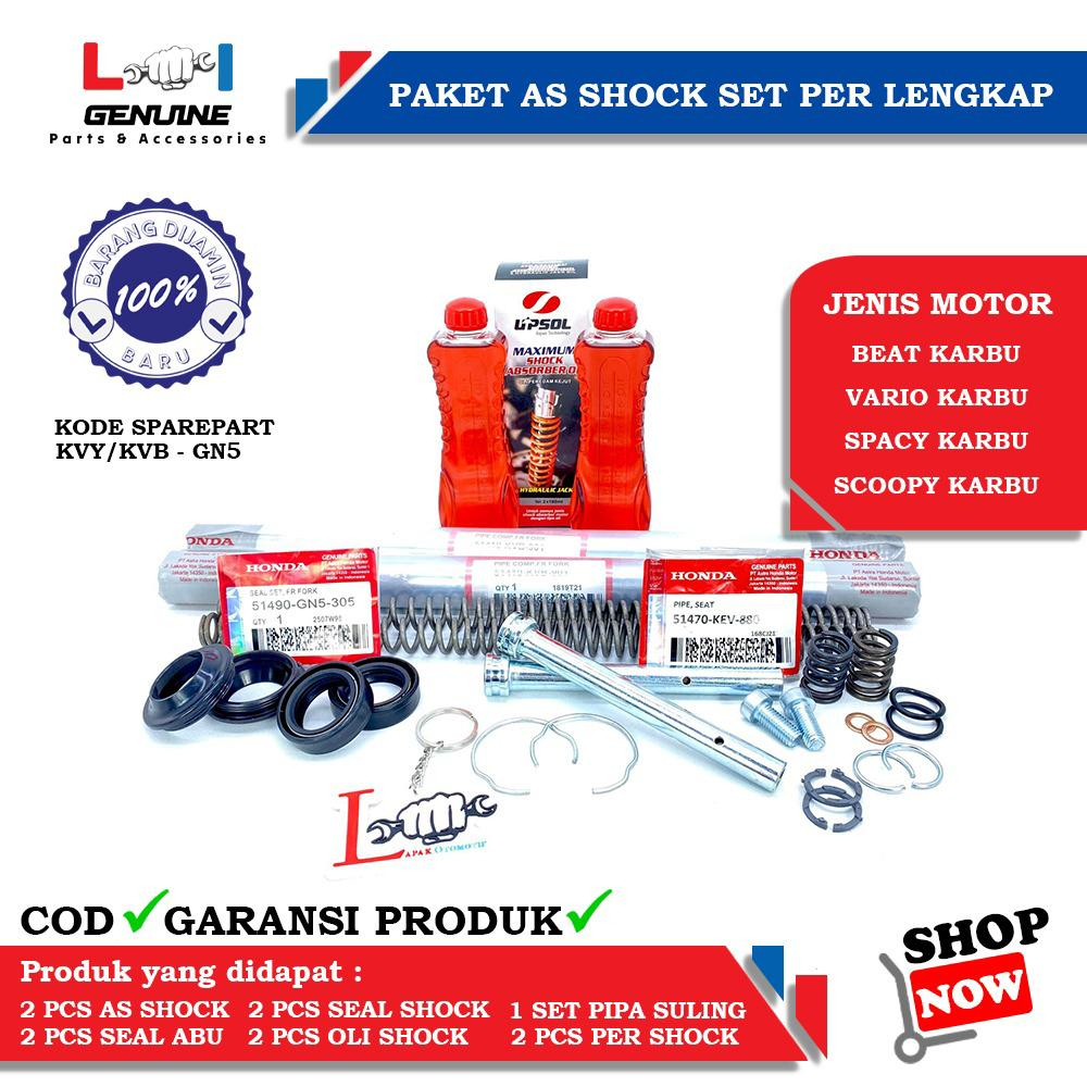 -LOI- PAKET AS SHOCK DEPAN SET PER DAN SULING SHOCK DEPAN BEAT KARBU ,SCOOPY KARBU, SPACY KARBU, VARIO KARBU