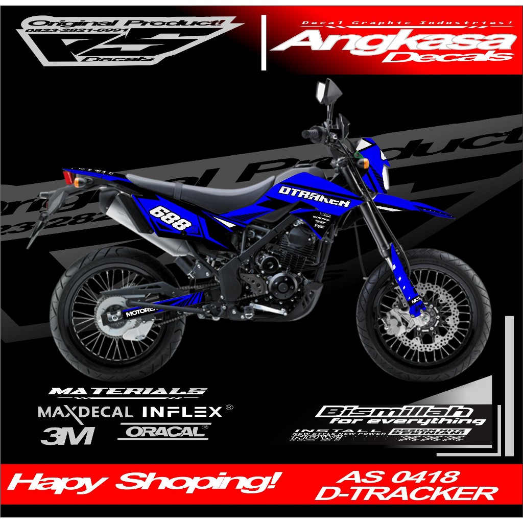 0418  DECALS STIKER FULLBODY CUSTOM MOTOR D-TRACKER// list variasi keren klx dtracker free custom