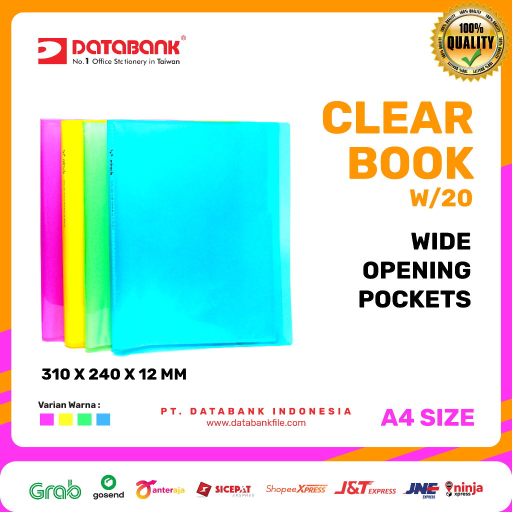 

DATABANK Miracle Clear Holder Dokumen Keeper Display Book Transparant A4 20 Poket Kantong