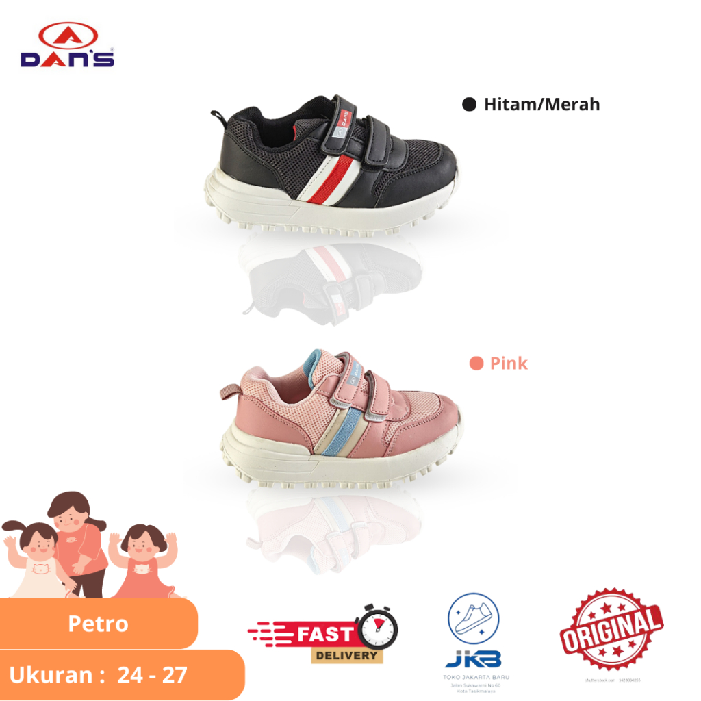 Sepatu Sneaker Anak Laki/Perempuan Dans Petro Original