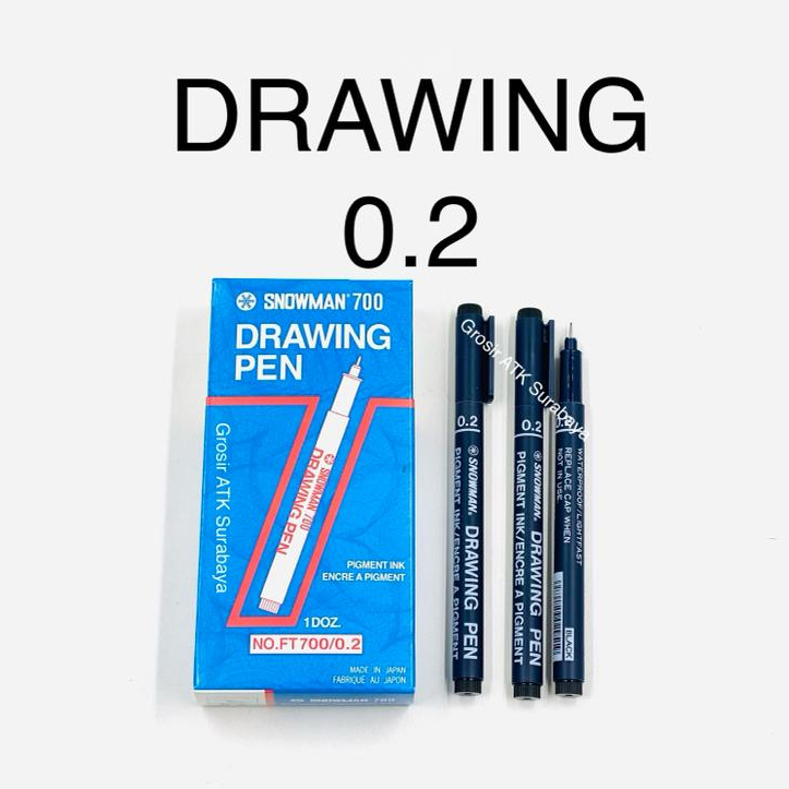 

Spidol Drawing Pen Gambar Permanen Snowman FT 700 / FT700 0.2 / 0,2