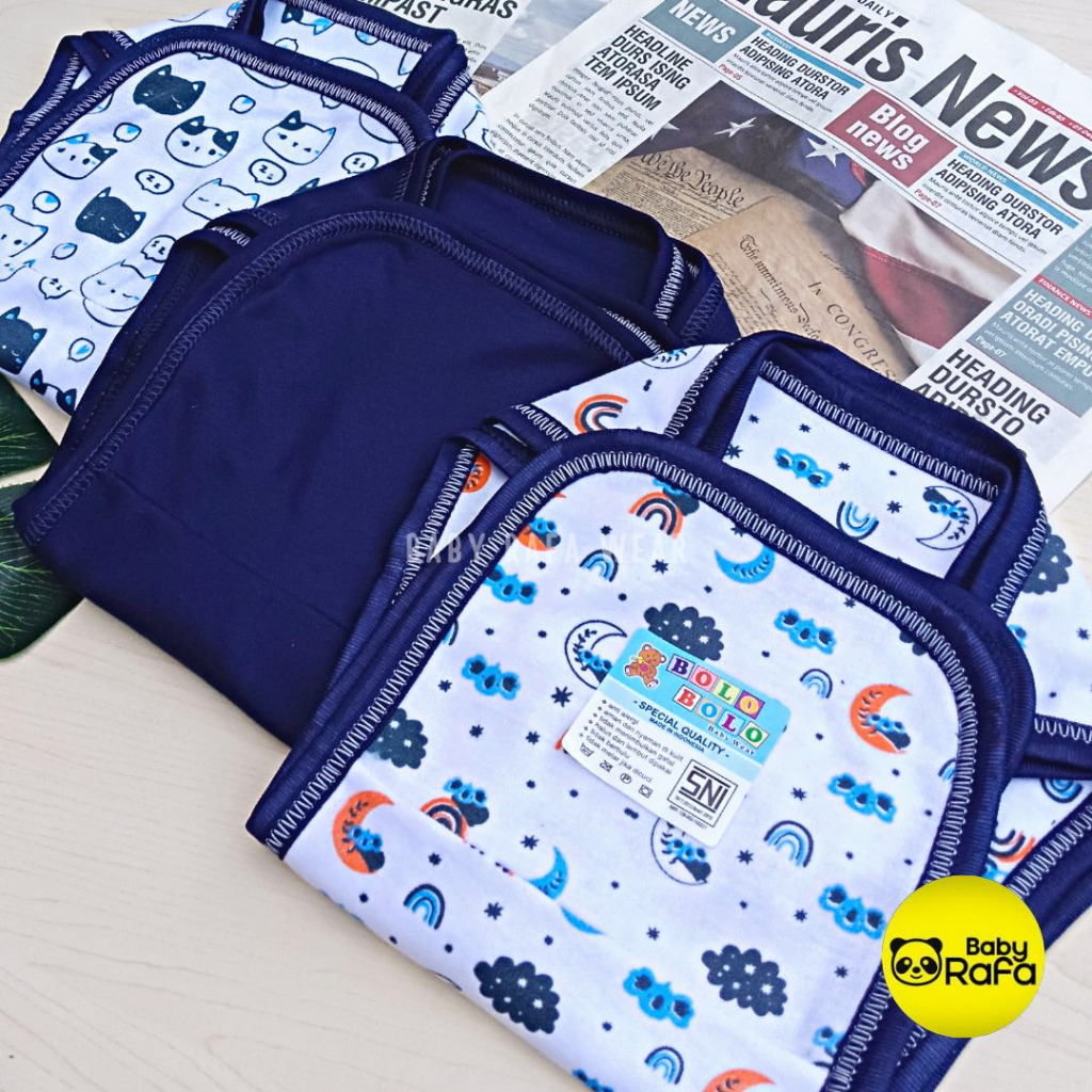 Serian Navy - 12 pcs / 6 pcs Popok Bayi Double Kain NAVY SERIES merk SNI Bolo - Bolo / Popok Double Kain Serian Navy