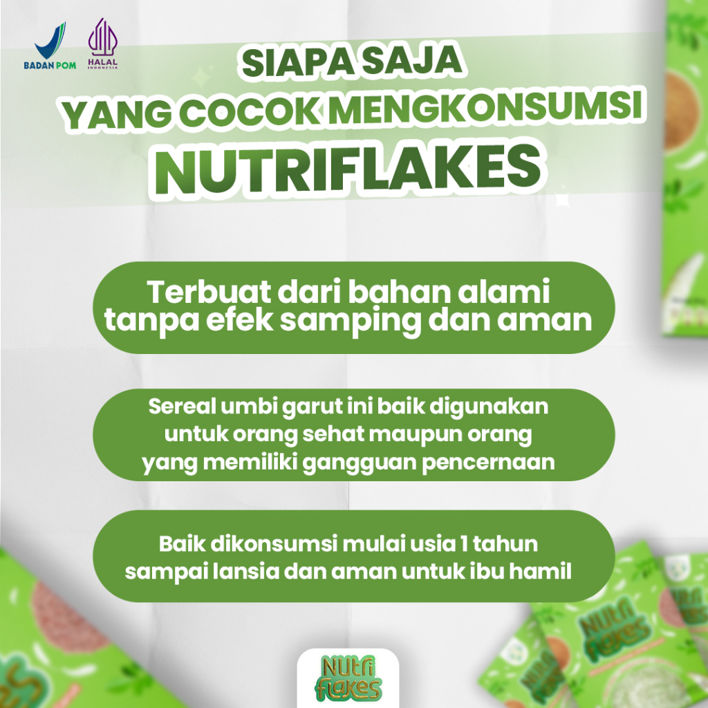 NUTRIFLAKES 100% ORIGINAL OFFICIAL | Sereal Umbi Garut Asam Lambung Bisa Untuk Diet Sehat Secara Alami NUTRIFLAKES