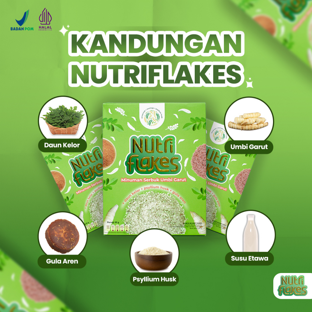 3 BOX NUTRIFLAKES 100% ORIGINAL OFFICIAL 3 BOX | Sereal Umbi Garut Asam Lambung Bisa Untuk Diet Sehat Secara Alami NUTRIFLAKES