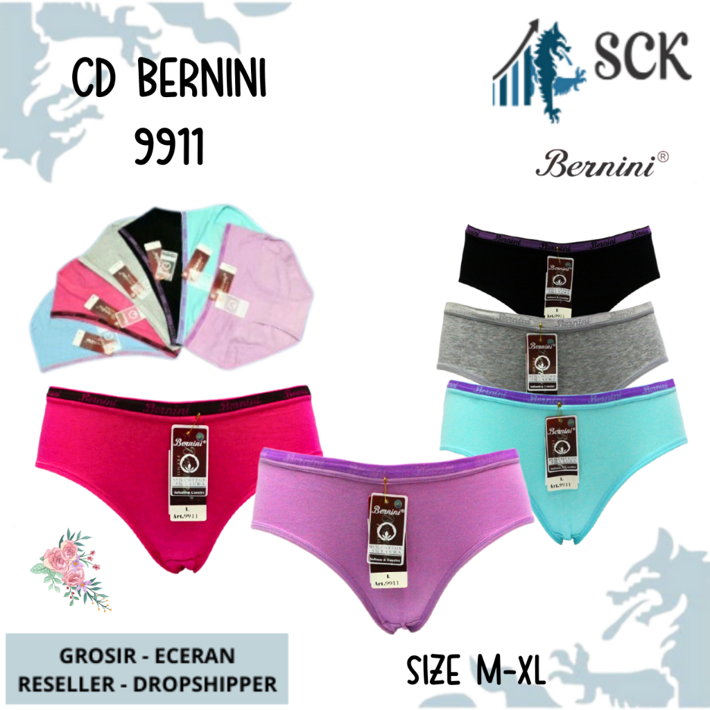 CD Wanita BERNINI 9911 KARET ELASTIS model Mini / Pakaian Dalam Seamless Perempuan - sckmenwear GROSIR