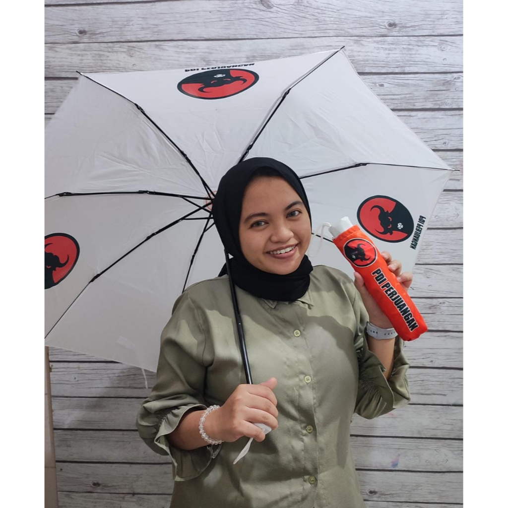 Souvenir Payung PARTAI PDI/Souvenir Payung Custom Murah/Payung Lipat Custom