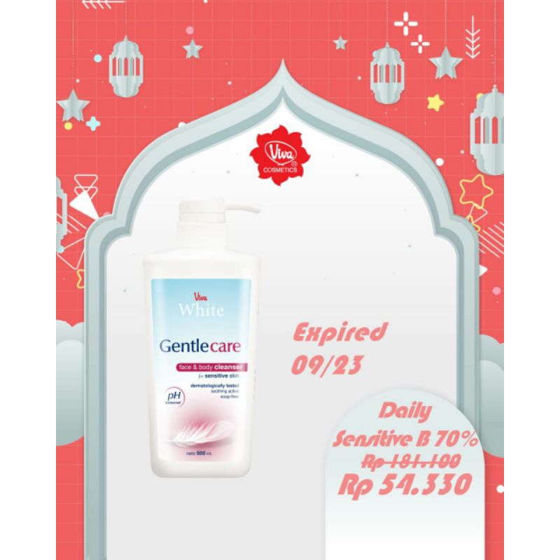 Gentle Care Face &amp; Body Cleanser 500 ML Viva Expired 08/23 atau Expired 10/23