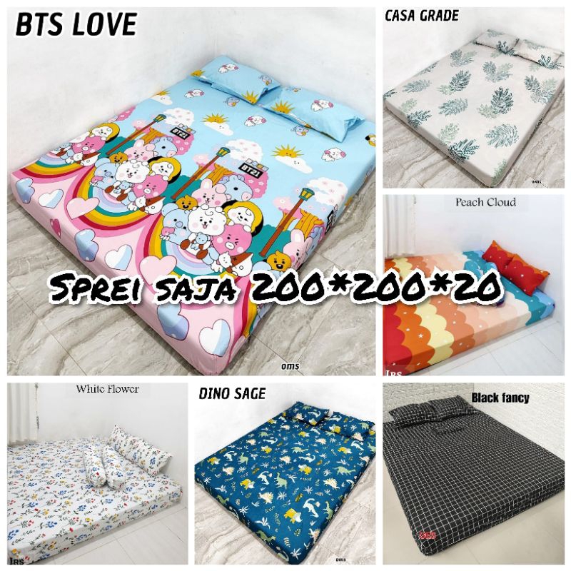 sprei saja 200x200x20 motif baru termurah