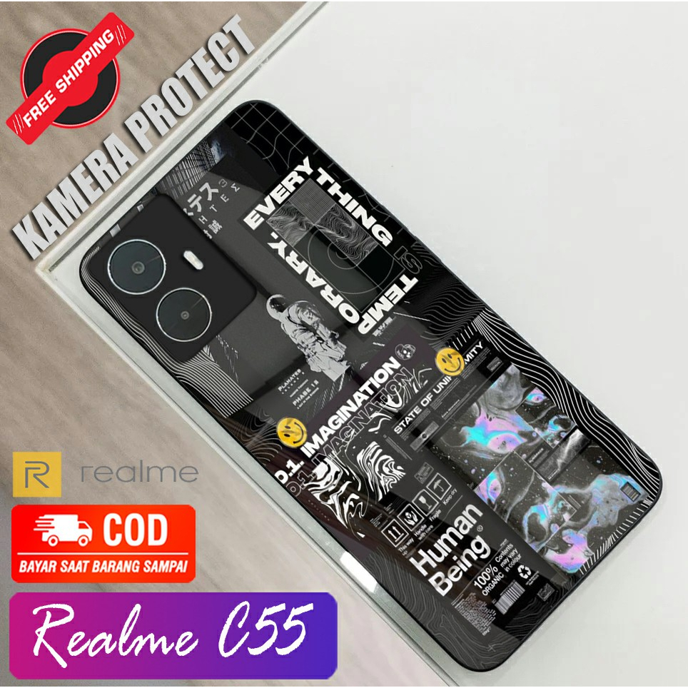 [GC08] Softcase glass kaca For Realme C55 Terbaru Kilau Trendy [ Kamera Protect ] - Casing Hp Realme