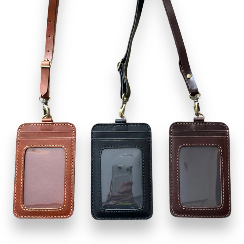 

ID Cardholder Name Tag Kulit Asli FREE Custom Grafir Nama