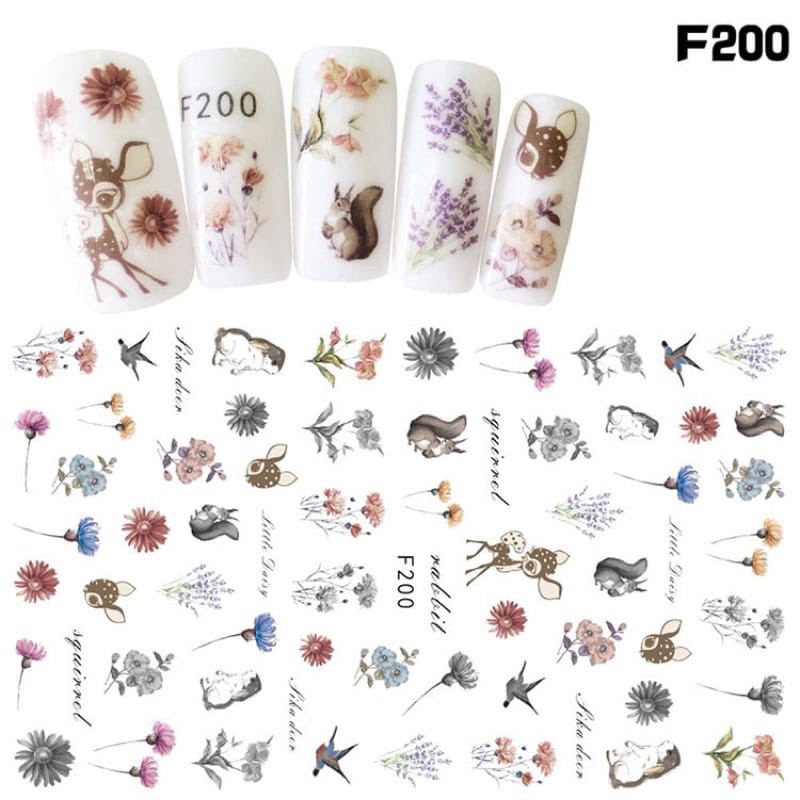 Stiker kuku 3D Anti Air LUXURY BRAND LOGO Bunny High Quality Nail Stickers