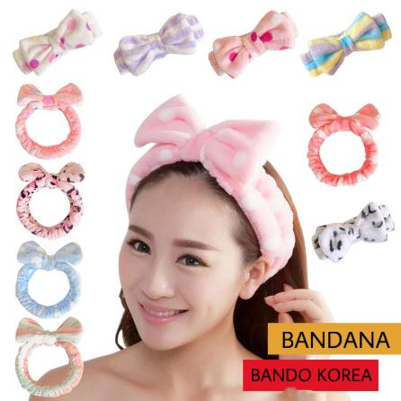 BANDANA BULU BANDO ALA KOREA EMPUK LUCU BANDO CUCI MUKA BANDO MASKER
