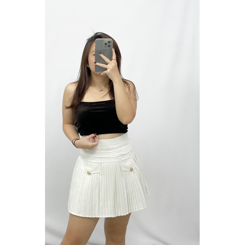 MDLV ~ 5577# Varvara Pleated Mini Skirt Rok Korea Import