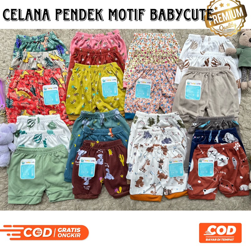 Celana Pendek Bayi Motif Newborn per 3pcs SNI