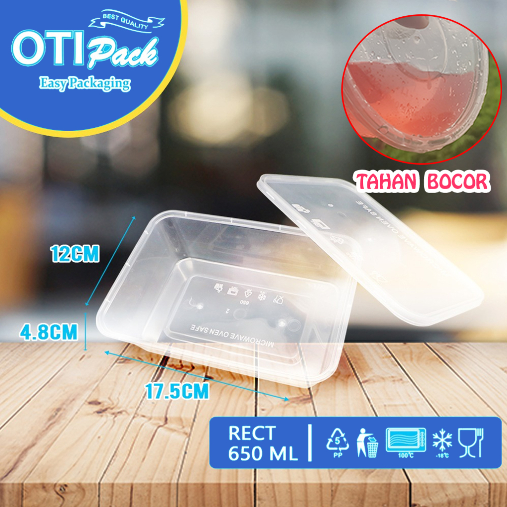 Thinwall Tempat Makan Plastik 650ml / Tempat Penyimpanan Tahan Freezer dan kukus oven OT650