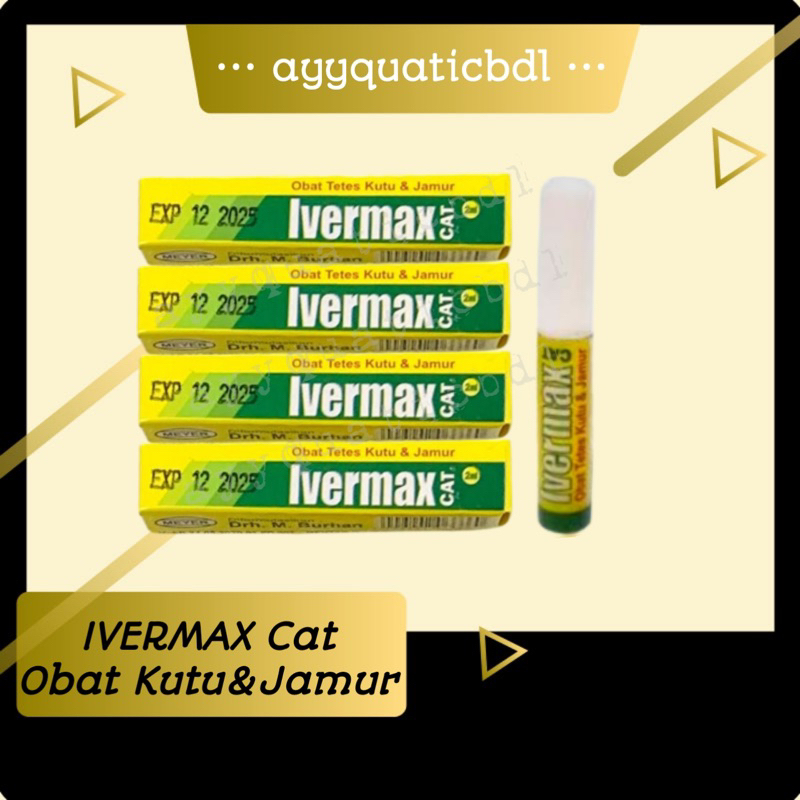 IVERMAX - Obat Tetes Kutu Jamur Scabies Demodex Kucing Cat Flea Tick