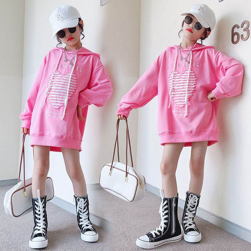 Dress Anak Perempuan Hoodie Casual Loves