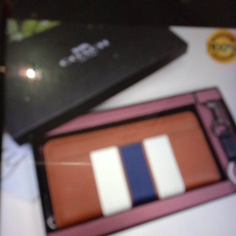 dompet pria coach long wallet