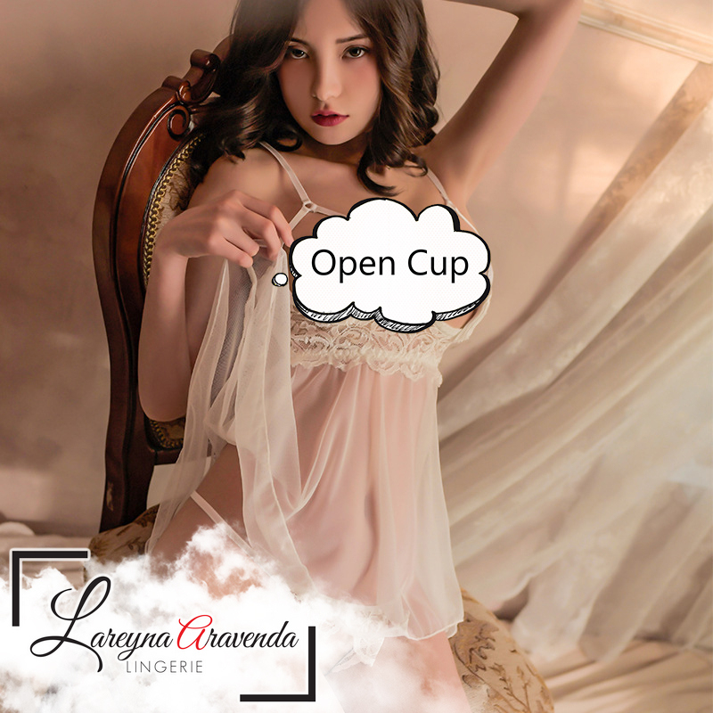 Lareyna Aravenda Set Lingerie + CD Open V Model Gaun Open Cup Lace LG321