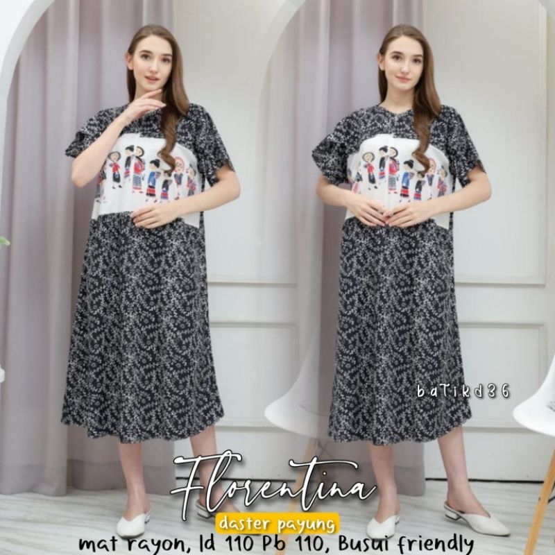 (Semerbak) Baju Tidur Daster Payung Rayon Halus Florentina Jumbo Homedress Piyama santai rumahan kekinian ibu ibu cewek remaja kuliah modern trendi lebaran puasa