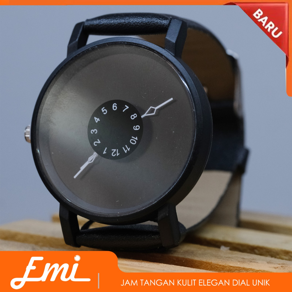 Jam Tangan Kulit Unisex Elegan Dial Simple 40mm