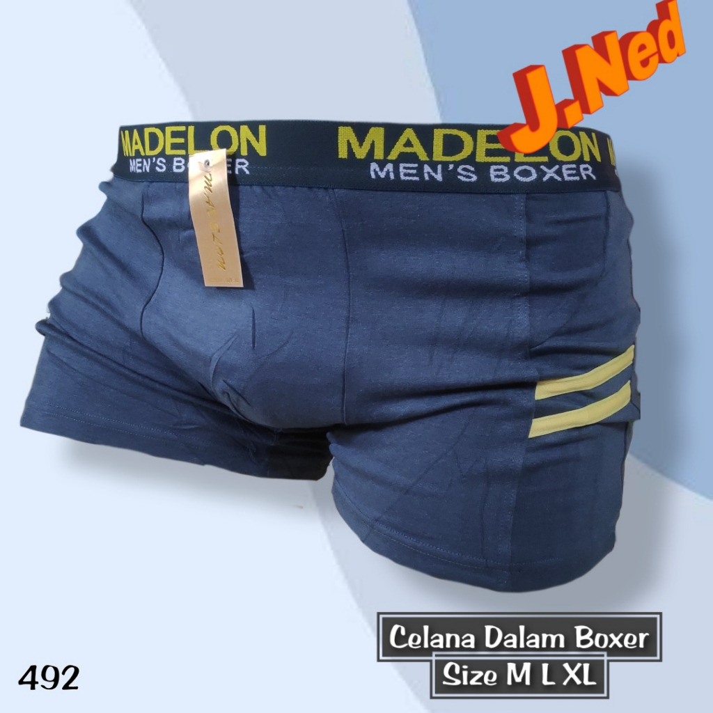 J492 -  CELANA DALAM PRIA BOXER MADELON SIZE M - XL