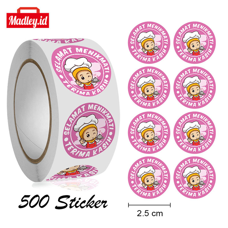 

MAdley 500Pcs Stiker SELAMAT MENIKMATI Special Edition Sticker Terima Kasih Thankyou Serbaguna Packaging STC10