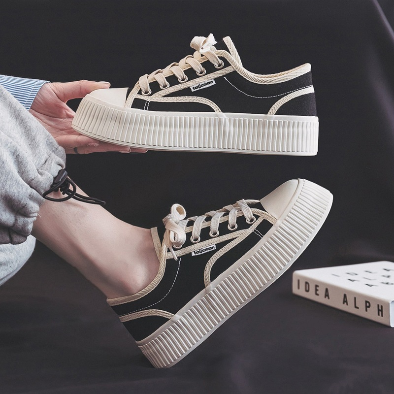 B320 IMPORT Sepatu Wanita Casual Hak Tebal Sneakers Korea Style Sekolah Kampus Size 36-40
