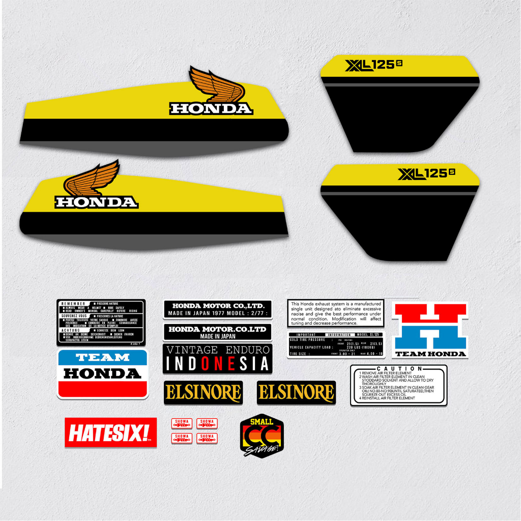 Stikcer decal Honda XL 125s Small CC Savage Hatesix