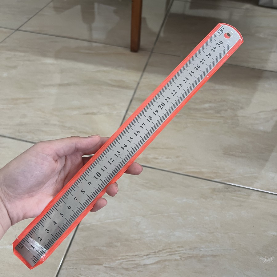 Penggaris Besi 30 cm tebal | Ruler | Alat Tulis - Figo