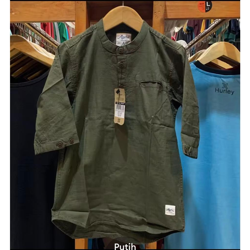Baju Kemeja Koko Agera by Sajuak Anak Lengan 3/4 / Mohon Baca Detail Sizenya Dideskripsi Untuk Pilih