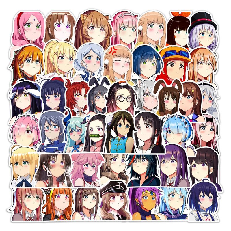 stiker anime angry pout / cute anime
