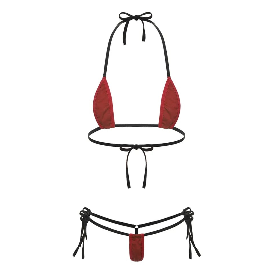 Discount Set Lingerie Thong G String Bra Bikini Pantai / Baju Renang Micro Bikini Seksi Sg010