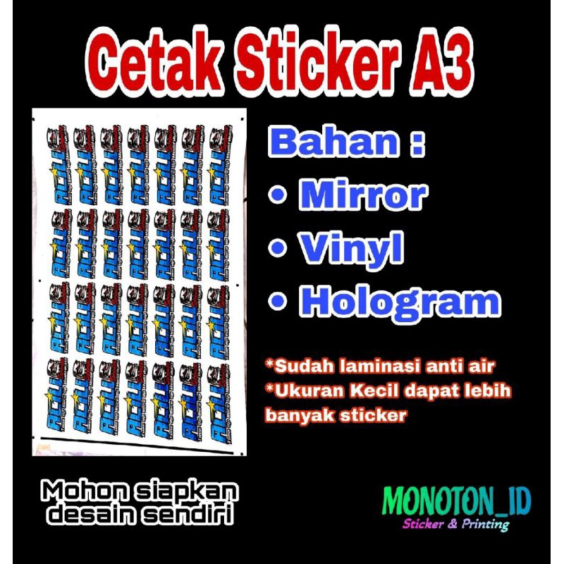 

Cetak Sticker A3+ Desain Suka Suka