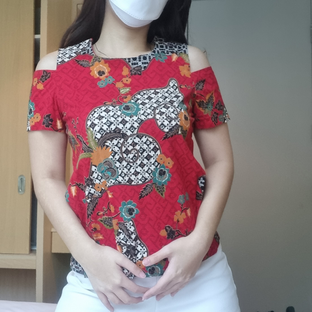 [PRELOVED] red batik top