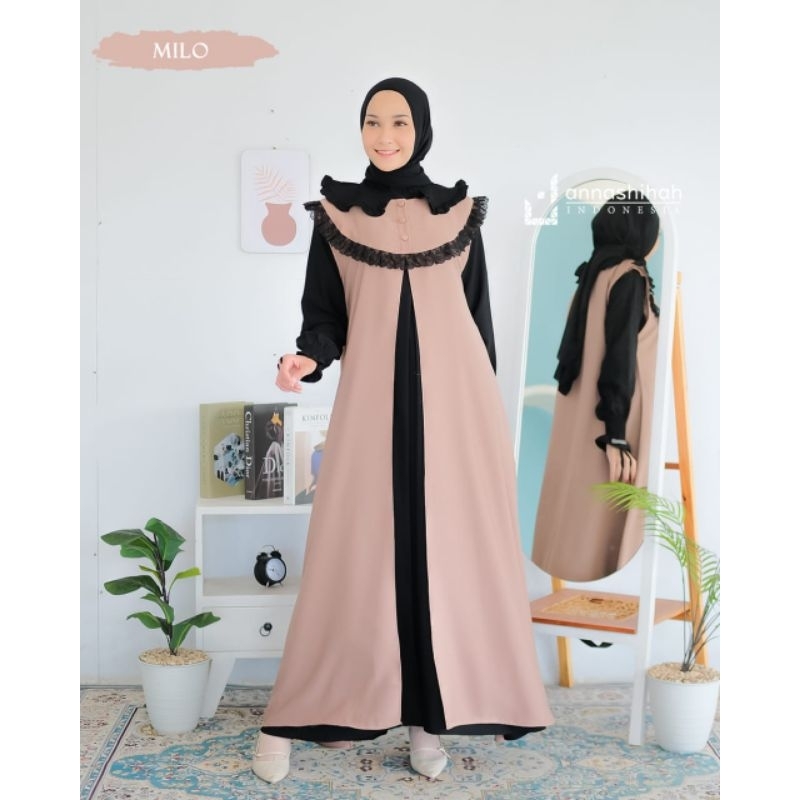 Set outer yoris Fatimah ANNASIHAH dan Yolanda set Khimar akhwat terbaru pengajian ootd hari raya lebaran