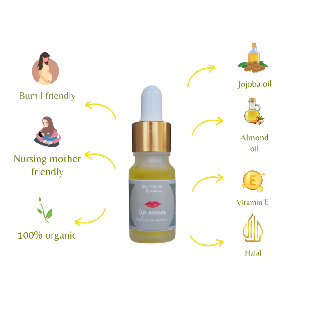 Natural Lip Serum (Serum bibir alami) | mencerahkan dan menutrisi bibir | pemerah bibir alami Sea nature