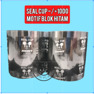 PLASTIK LID CUP SEALER CUP SEAL CUP 1000 CUP BLOK HITAM POLOS BLACK